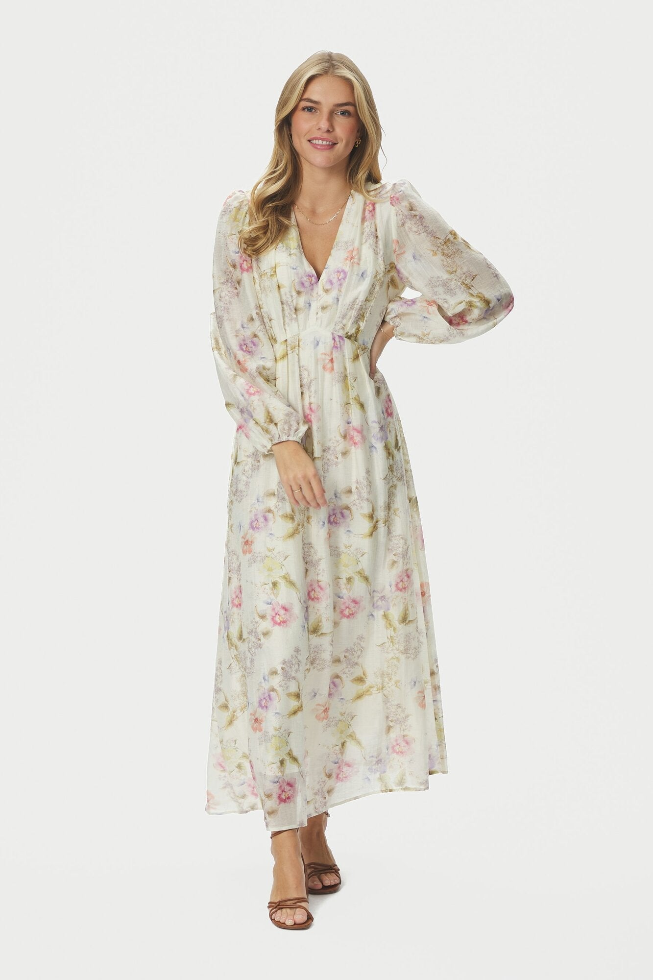 Silfi Vintage Flower kjole - Off White
